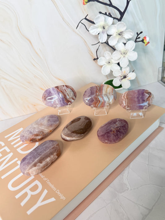 Amethyst Agate Palm Stone | Calm & Clarity | Pocket Crystal