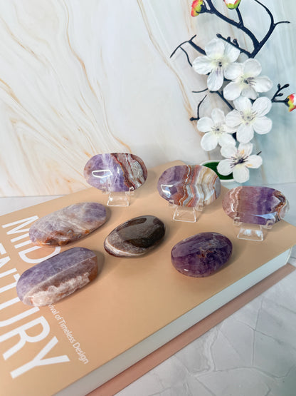 Amethyst Agate Palm Stone | Calm & Clarity | Pocket Crystal