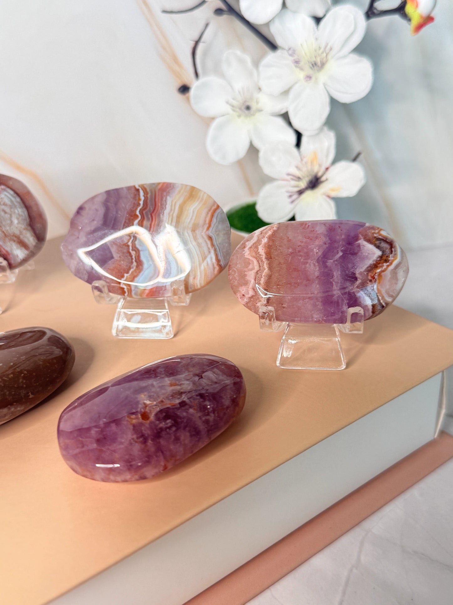 Amethyst Agate Palm Stone | Calm & Clarity | Pocket Crystal