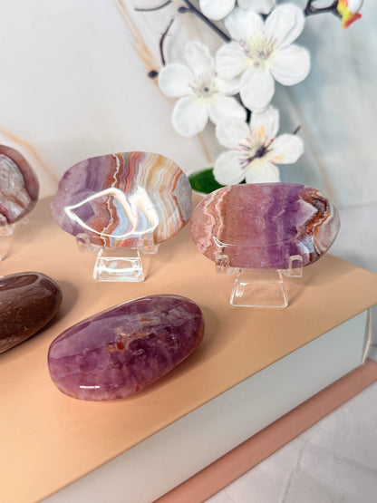 Amethyst Agate Palm Stone | Calm & Clarity | Pocket Crystal