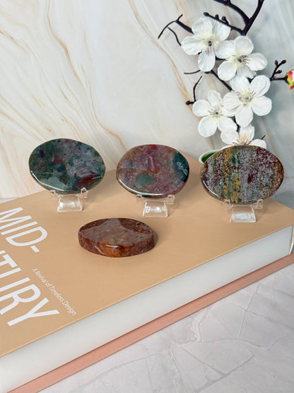 Ocean Jasper Palm Stone | Joy & Positivity | Pocket Crystal