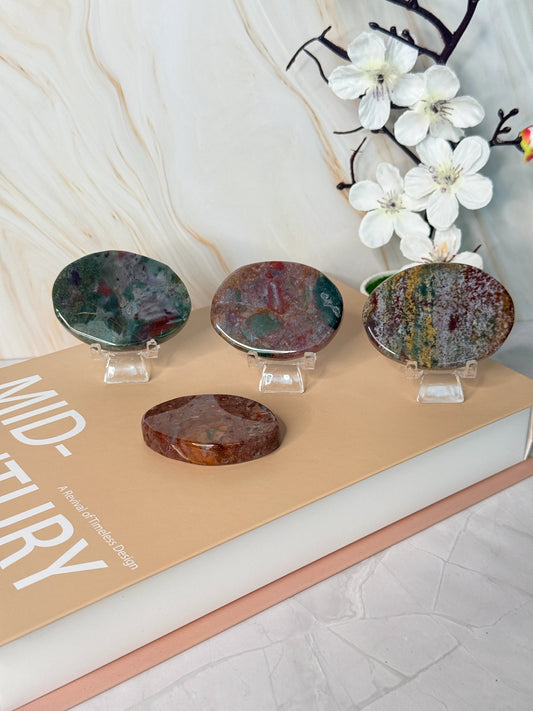 Ocean Jasper Palm Stone | Joy & Positivity | Pocket Crystal