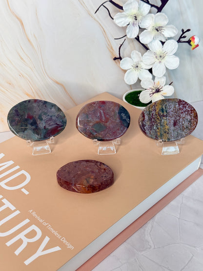 Ocean Jasper Palm Stone | Joy & Positivity | Pocket Crystal