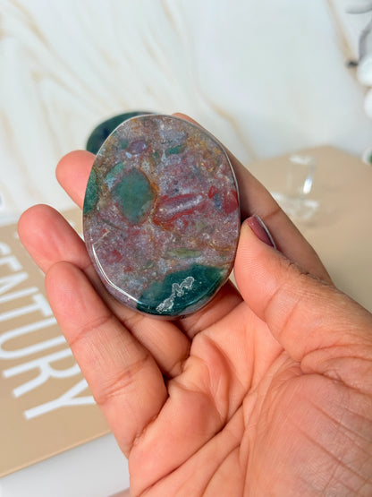 Ocean Jasper Palm Stone | Joy & Positivity | Pocket Crystal