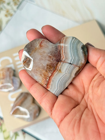Amethyst Agate Heart | Calming Crystal Palm Stone for Peace & Clarity