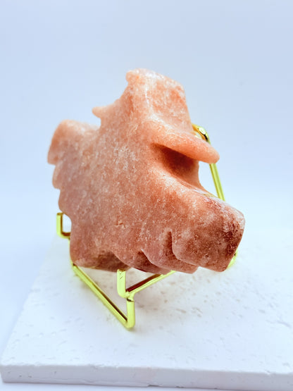 Pink Amethyst Druzy Witch Carving
