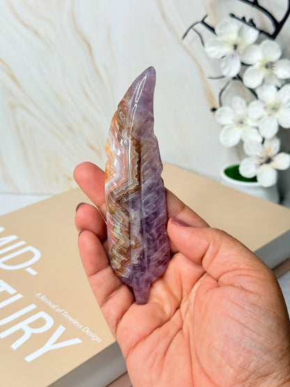 Amethyst Agate Feather | Crystal for Clarity & Spiritual Connection