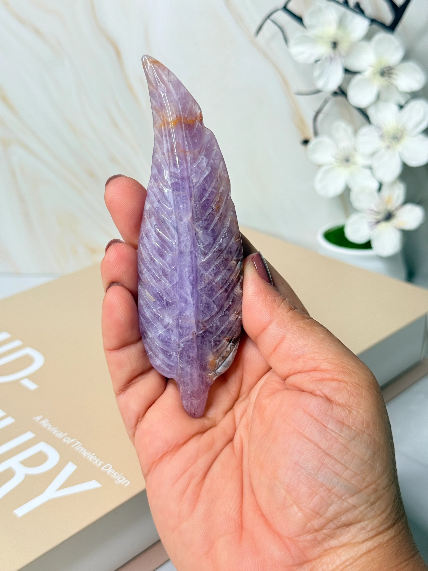 Amethyst Agate Feather | Crystal for Clarity & Spiritual Connection