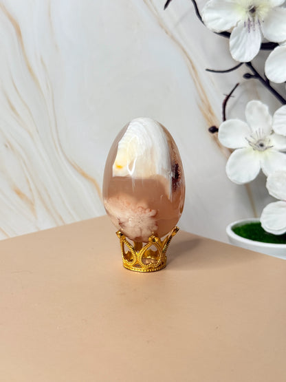 Flower Agate Egg | Crystal for New Beginnings & Growth