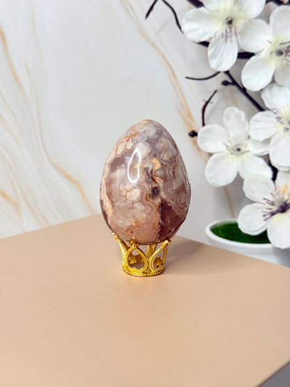 Flower Agate Egg | Crystal for New Beginnings & Growth