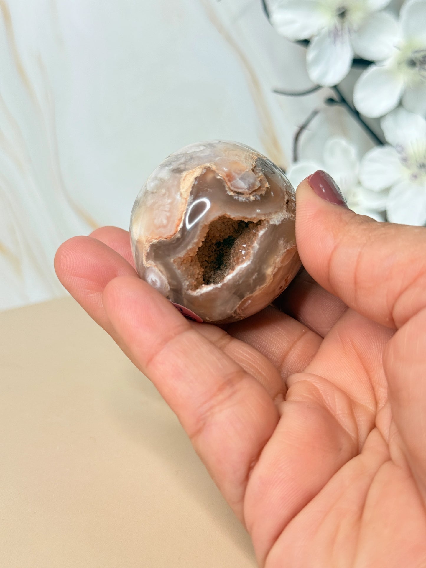 Flower Agate Egg | Crystal for New Beginnings & Growth