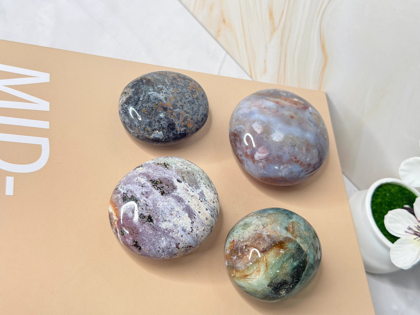 Ocean Jasper Palm Stone | Joyful Grounding Crystal | Madagascar