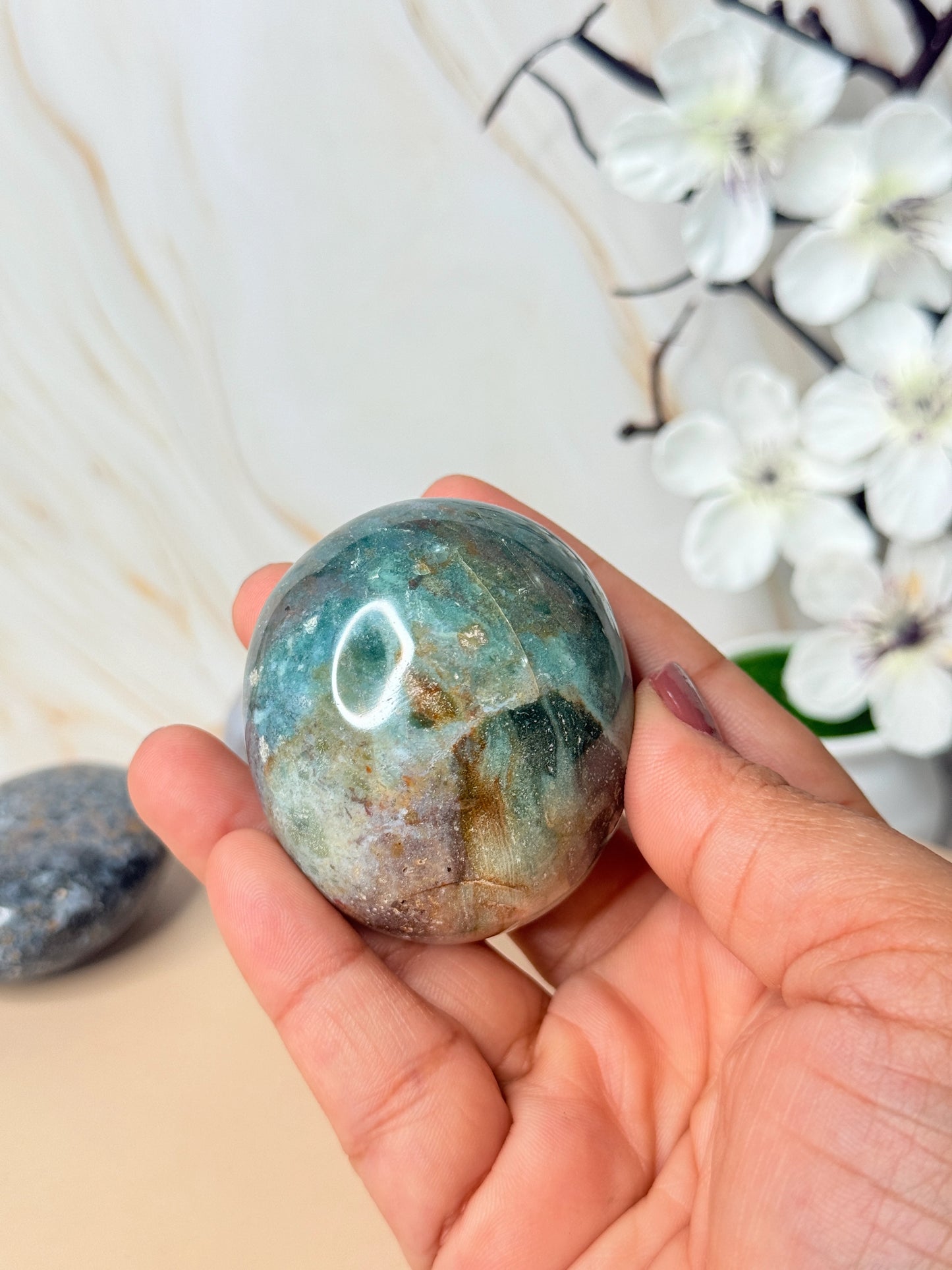 Ocean Jasper Palm Stone | Joyful Grounding Crystal | Madagascar