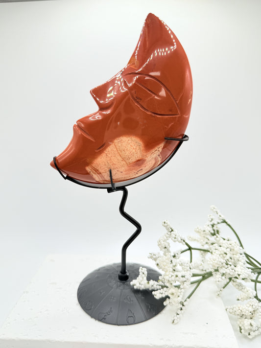 Red Jasper Moon on Stand