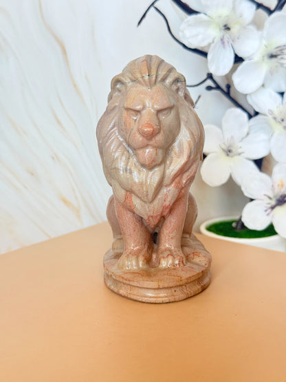 Jade Lion Figurine | Crystal Carving for Strength & Protection