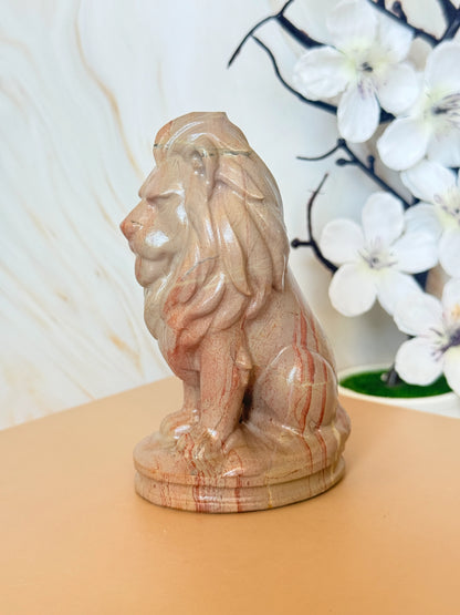 Jade Lion Figurine | Crystal Carving for Strength & Protection