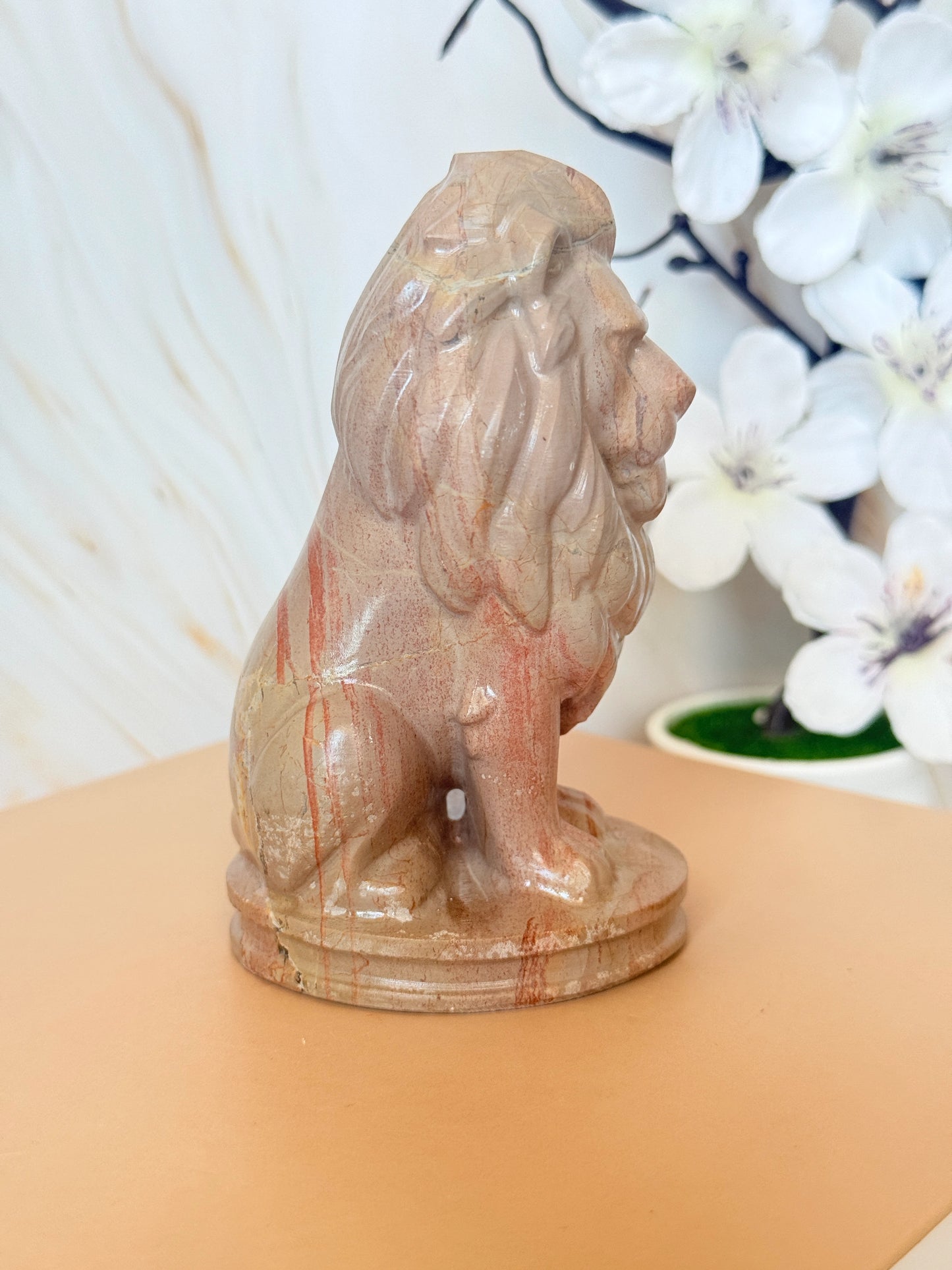 Jade Lion Figurine | Crystal Carving for Strength & Protection