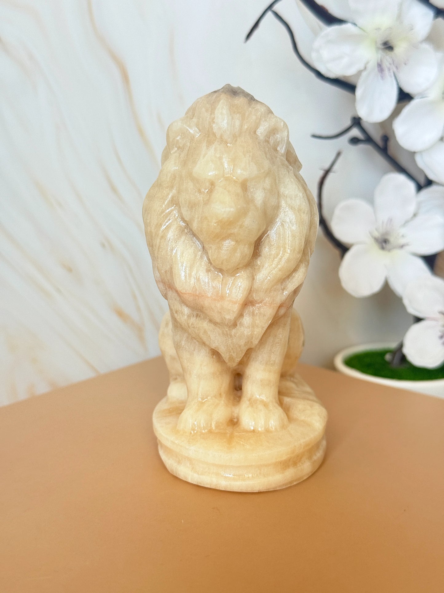 Jade Lion Figurine | Crystal Carving for Strength & Protection