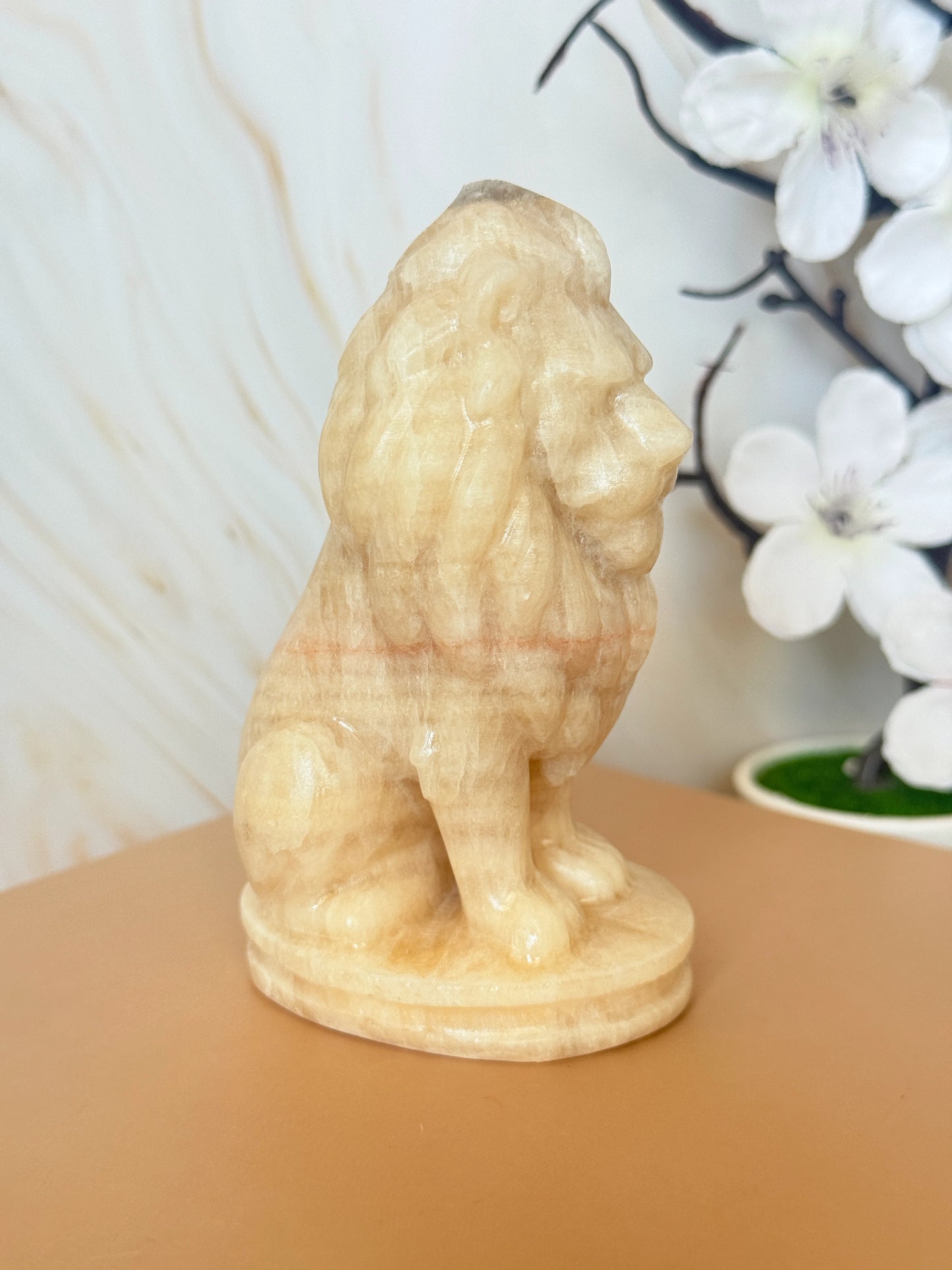 Jade Lion Figurine | Crystal Carving for Strength & Protection