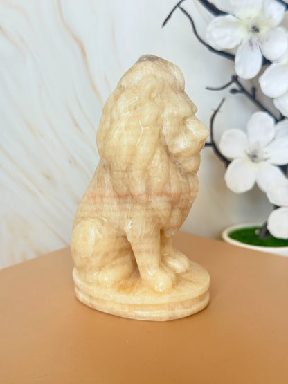 Jade Lion Figurine | Crystal Carving for Strength & Protection