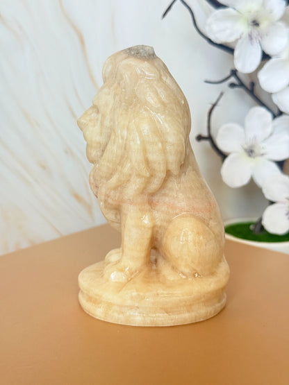 Jade Lion Figurine | Crystal Carving for Strength & Protection