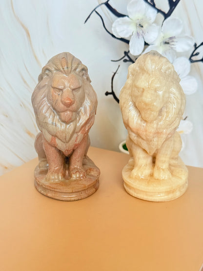 Jade Lion Figurine | Crystal Carving for Strength & Protection