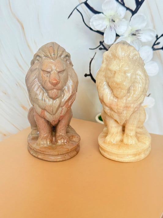 Jade Lion Figurine | Crystal Carving for Strength & Protection
