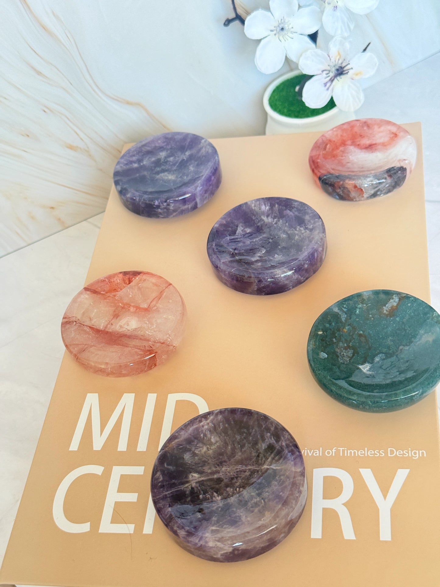 Crystal Trinket Dish | Healing Stone Jewelry Tray | Multiple Varieties