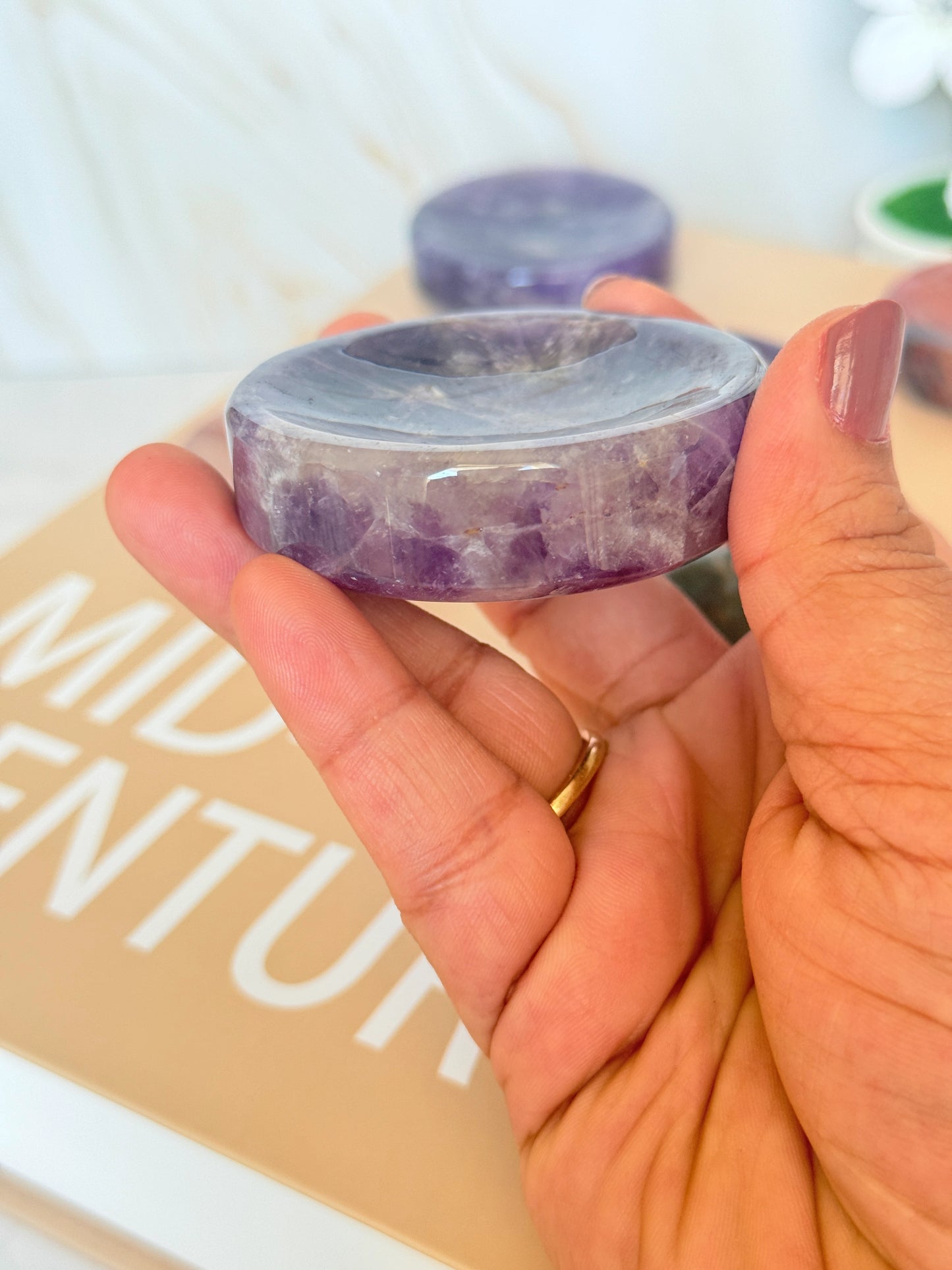 Crystal Trinket Dish | Healing Stone Jewelry Tray | Multiple Varieties
