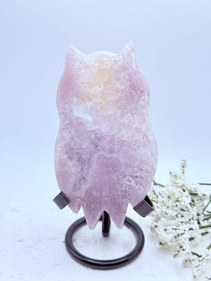 Amethyst Druzy Owl Carving