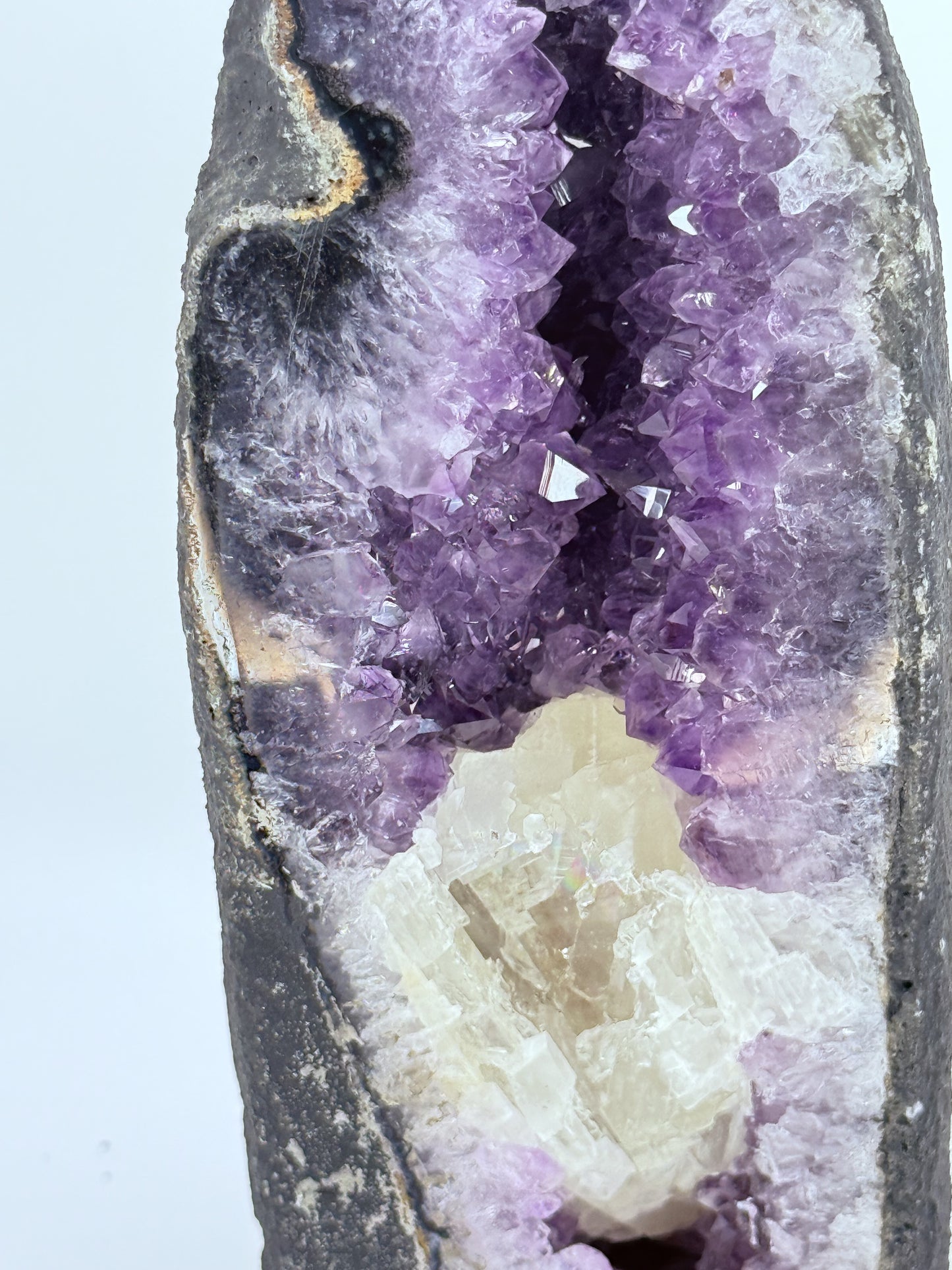 Amethyst Geode with Calcite | UV Reactive Crystal