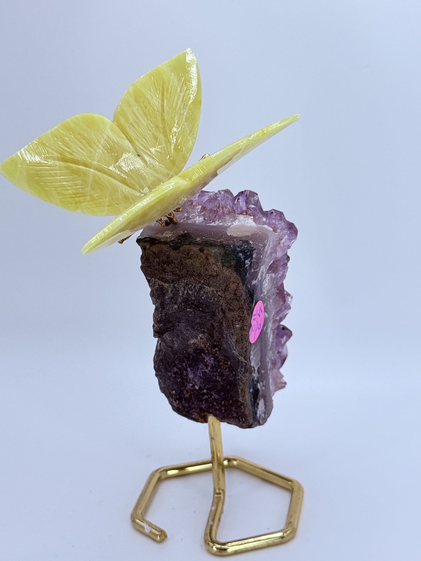 Amethyst Freeform with Butterfly | Crystal Symbol of Transformation & Peace | Natural Healing Stone Decor Gift