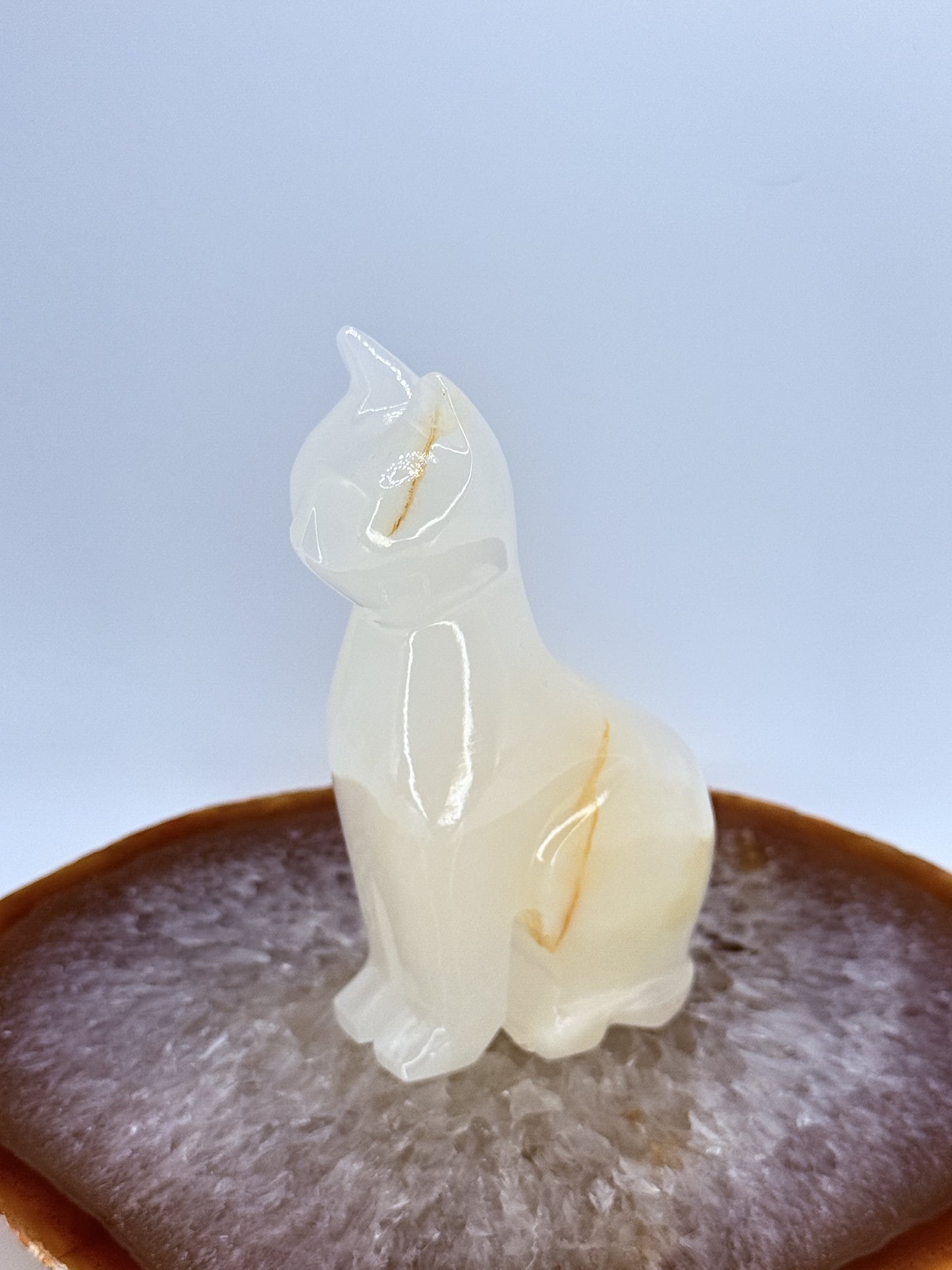 Onyx Cat Carving Pair | Natural Stone Figurines for Protection, Balance & Elegance