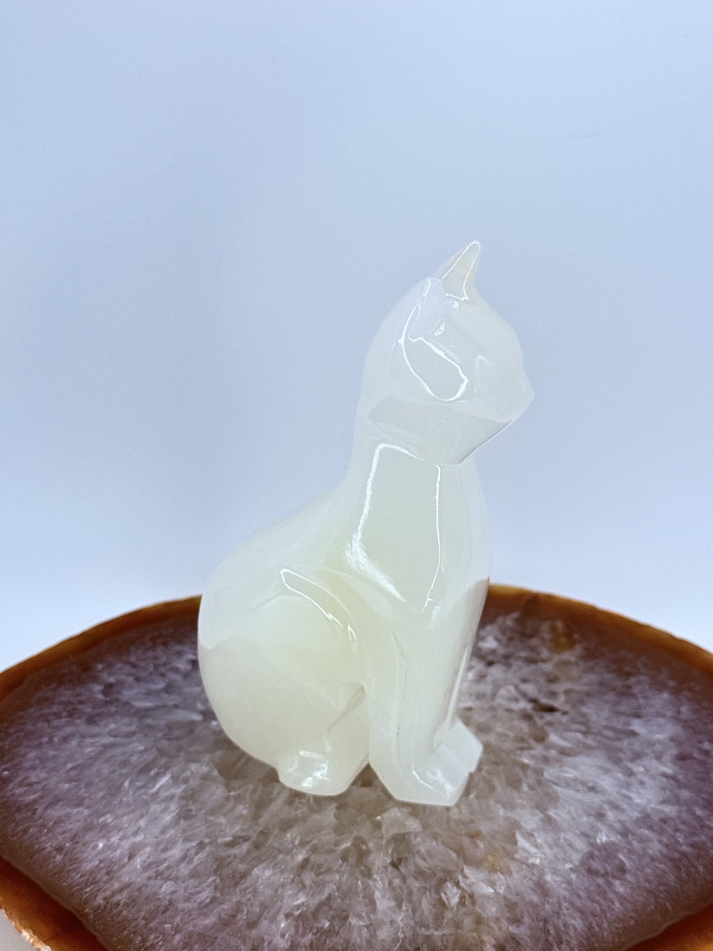 Onyx Cat Carving Pair | Natural Stone Figurines for Protection, Balance & Elegance