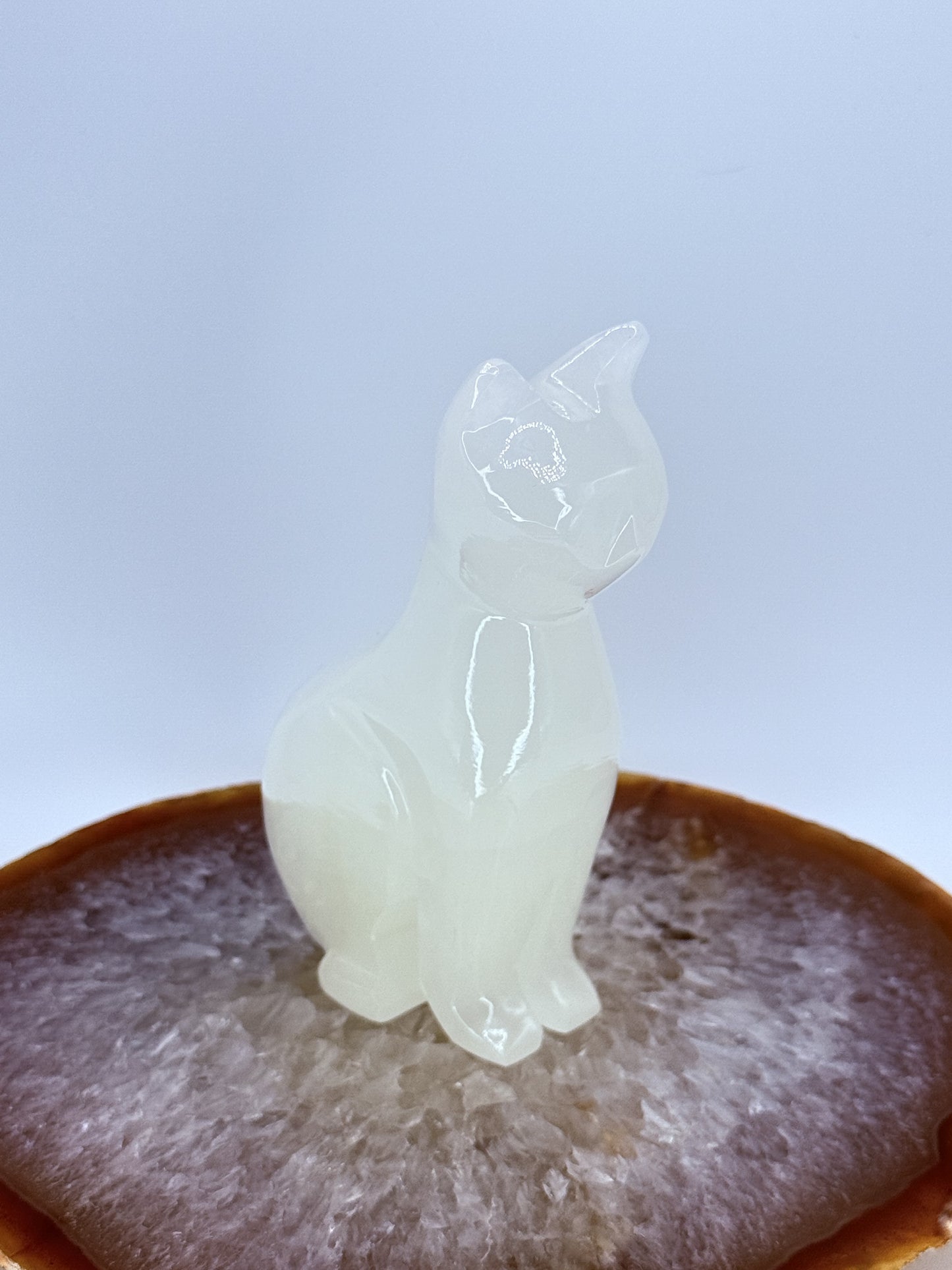 Onyx Cat Carving Pair | Natural Stone Figurines for Protection, Balance & Elegance