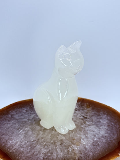Onyx Cat Carving Pair | Natural Stone Figurines for Protection, Balance & Elegance