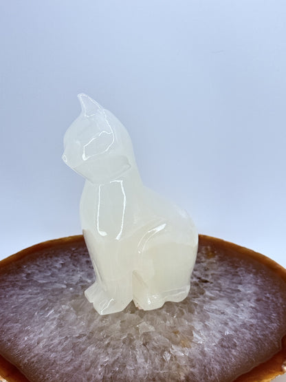 Onyx Cat Carving Pair | Natural Stone Figurines for Protection, Balance & Elegance