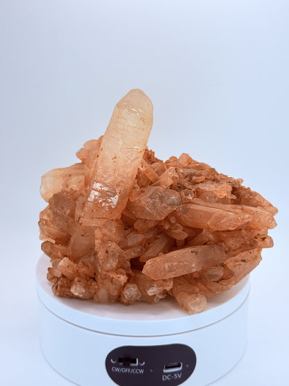 Tangerine Quartz Cluster – Raw Orange Crystal for Creativity, Passion & Manifestation | Natural Quartz from Brazil