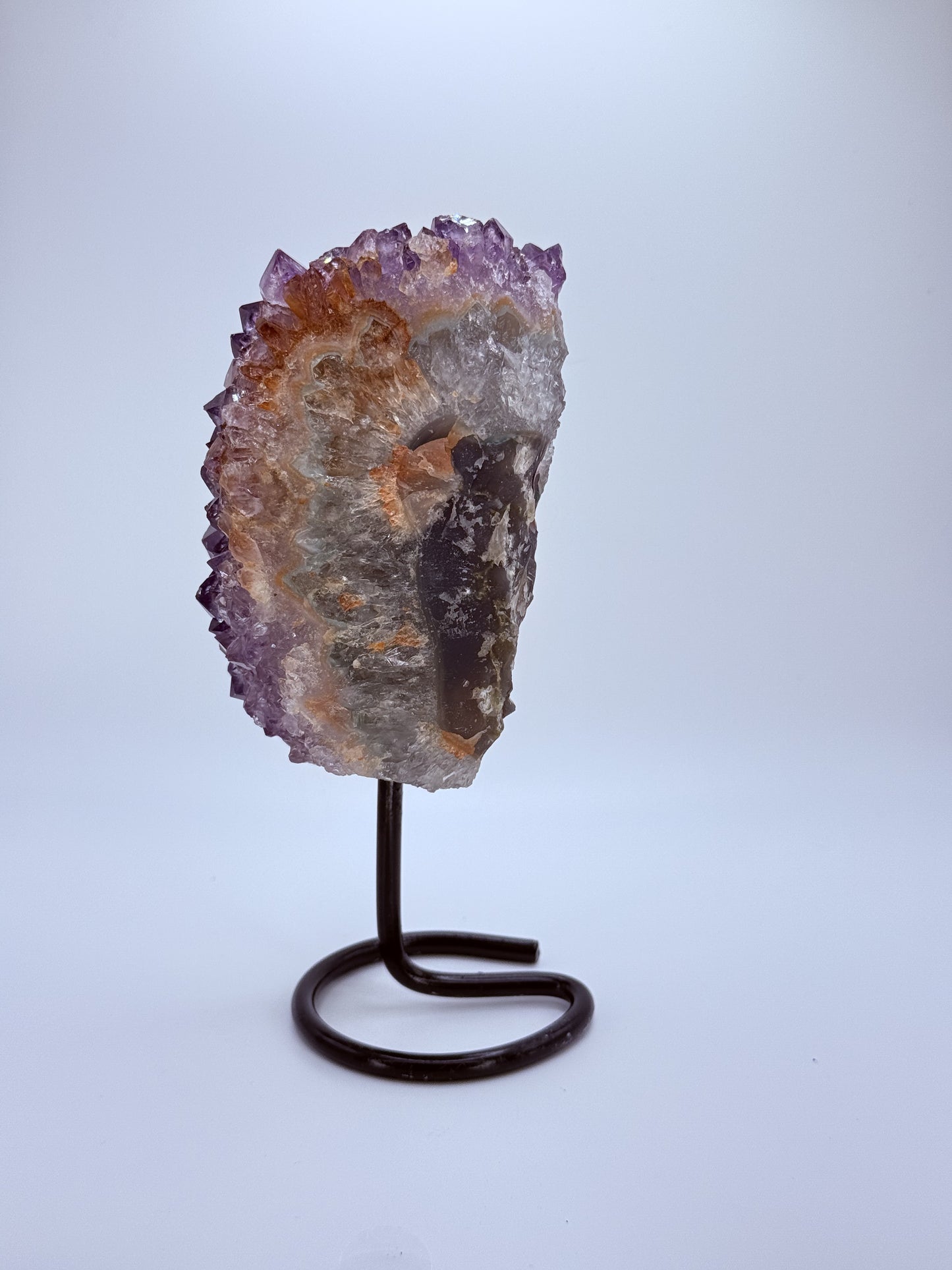 Amethyst Rough Cluster on Stand – Natural Brazilian Crystal for Peace, Protection & Clarity | Handpicked Raw Amethyst Geode Display