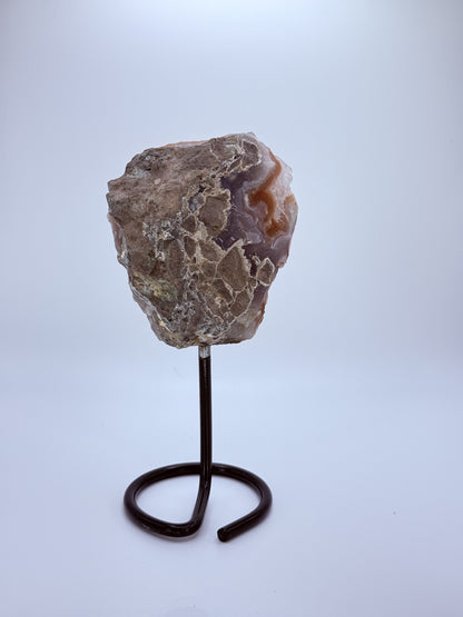 Small Raw Amethyst Cluster on Stand – Handpicked Brazilian Amethyst Crystal for Peace, Intuition & Protection | Natural Home Décor