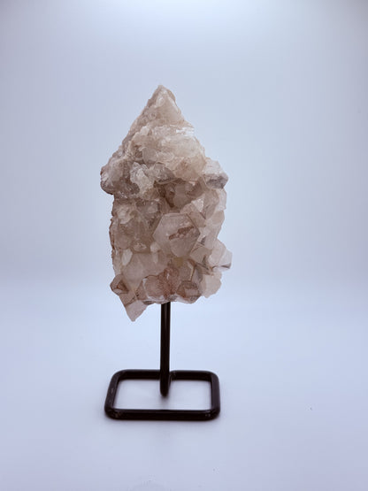 Small Pink Lithium Quartz Cluster on Stand – Calming & Heart-Healing Crystal | Handpicked Soothing Stone for Peace, Balance & Emotional Healing