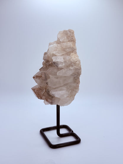 Small Pink Lithium Quartz Cluster on Stand – Calming & Heart-Healing Crystal | Handpicked Soothing Stone for Peace, Balance & Emotional Healing