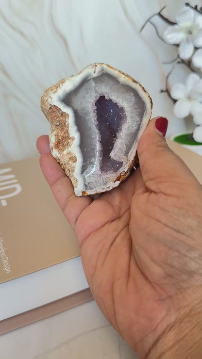 Druzy Amethyst Agate Geode | Natural Crystal Cave | Brazil | 8.5cm | OOAK