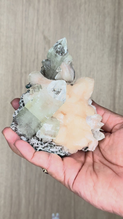 Apophyllite with Stilbite Crystal Specimen