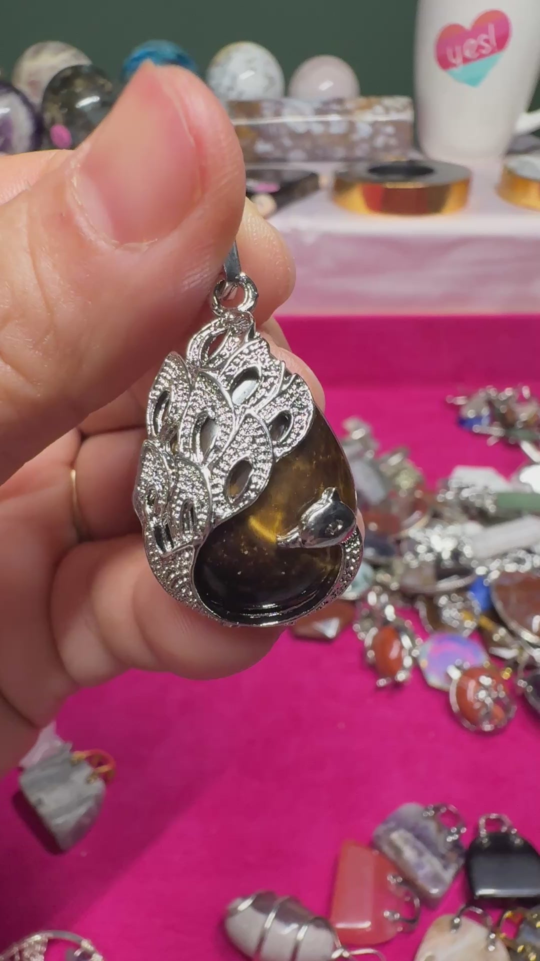 Tigers Eye Peacock Pendant